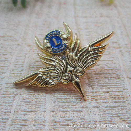 Metal Custom smiley pin badge Plane Lapel Pin Gold Badge For Sale
